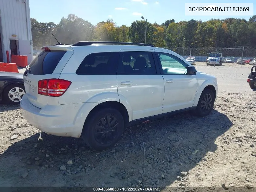 2018 Dodge Journey Se VIN: 3C4PDCAB6JT183669 Lot: 40660830