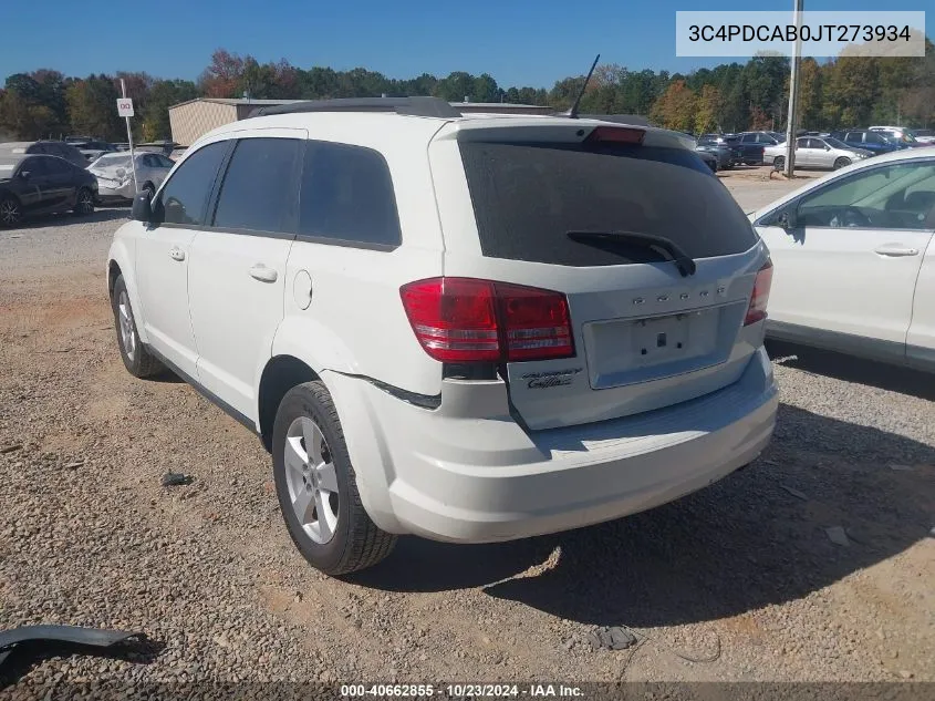 2018 Dodge Journey Se VIN: 3C4PDCAB0JT273934 Lot: 40662855