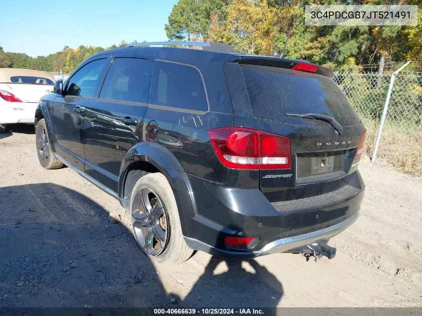 2018 Dodge Journey Crossroad VIN: 3C4PDCGB7JT521491 Lot: 40666639