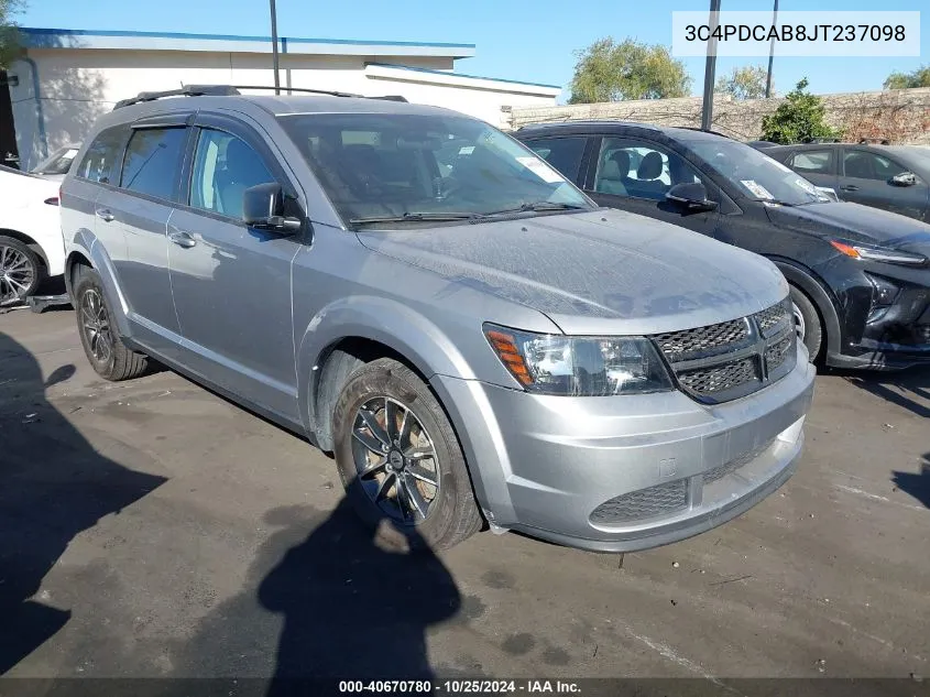 2018 Dodge Journey Se VIN: 3C4PDCAB8JT237098 Lot: 40670780