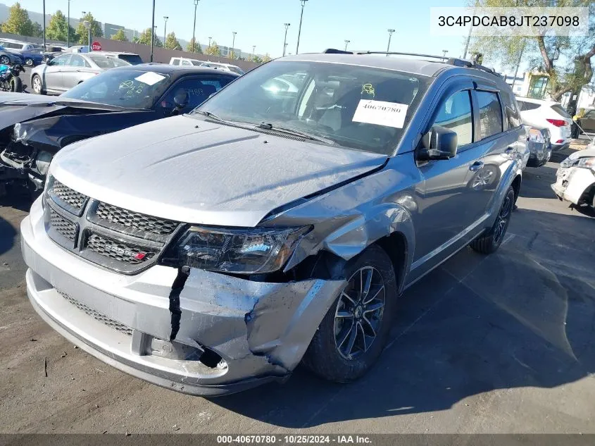 2018 Dodge Journey Se VIN: 3C4PDCAB8JT237098 Lot: 40670780