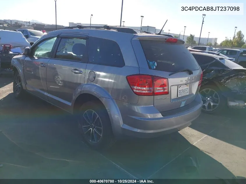 2018 Dodge Journey Se VIN: 3C4PDCAB8JT237098 Lot: 40670780