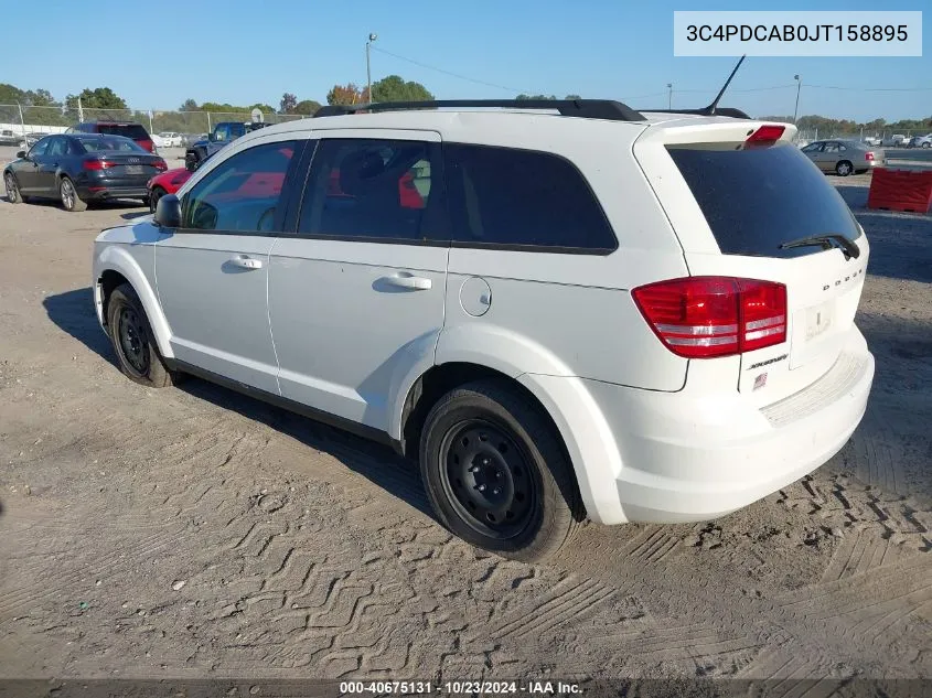 2018 Dodge Journey Se VIN: 3C4PDCAB0JT158895 Lot: 40675131