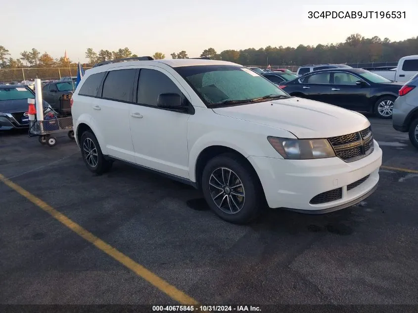 2018 Dodge Journey Se VIN: 3C4PDCAB9JT196531 Lot: 40675845