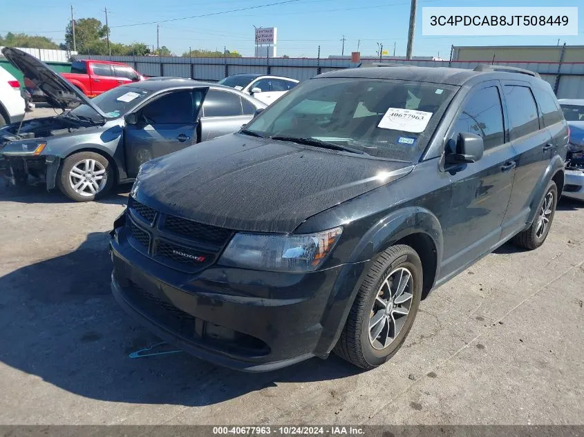 2018 Dodge Journey Se VIN: 3C4PDCAB8JT508449 Lot: 40677963