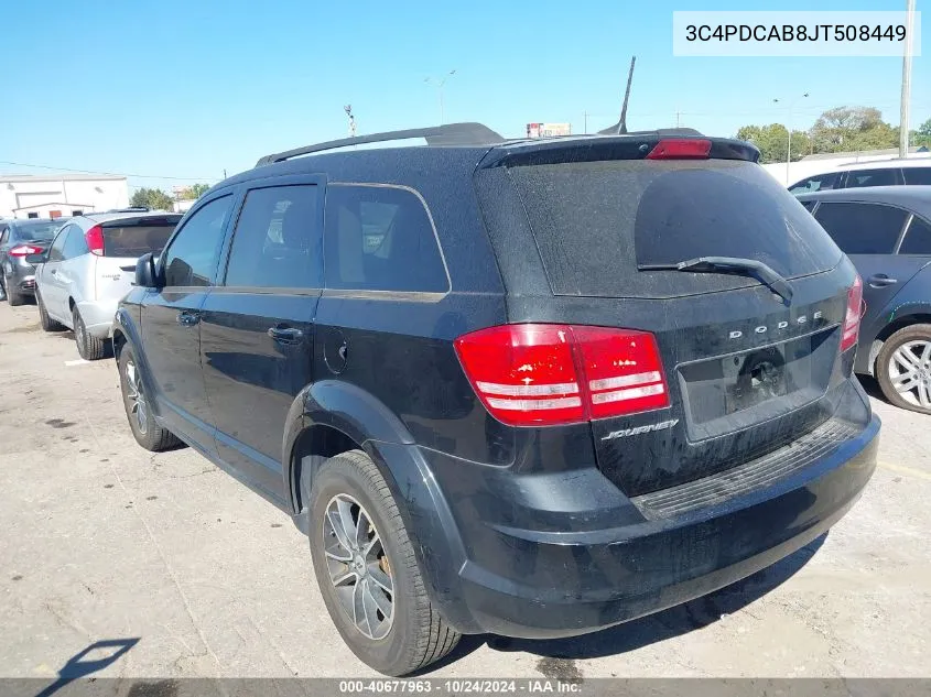 2018 Dodge Journey Se VIN: 3C4PDCAB8JT508449 Lot: 40677963