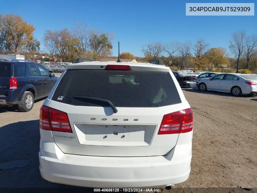 2018 Dodge Journey Se VIN: 3C4PDCAB9JT529309 Lot: 40686128