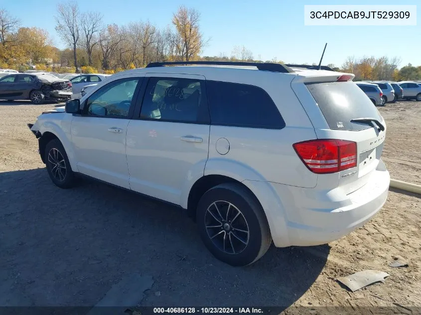 2018 Dodge Journey Se VIN: 3C4PDCAB9JT529309 Lot: 40686128