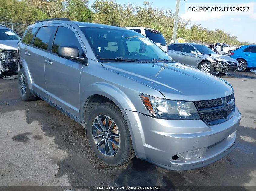 2018 Dodge Journey Se VIN: 3C4PDCAB2JT509922 Lot: 40687807