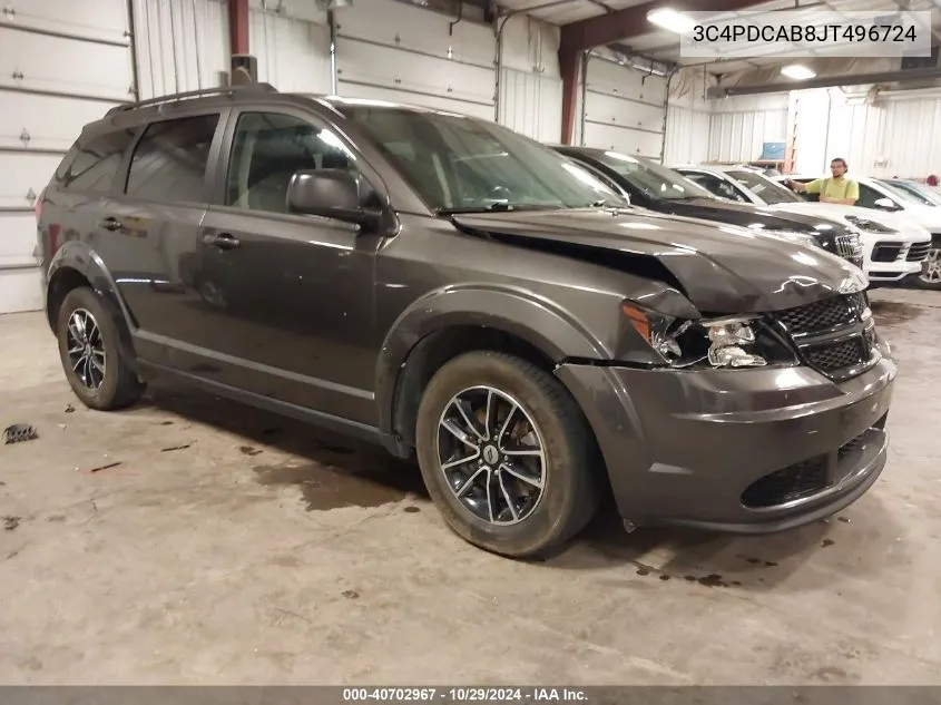 2018 Dodge Journey Se VIN: 3C4PDCAB8JT496724 Lot: 40702967