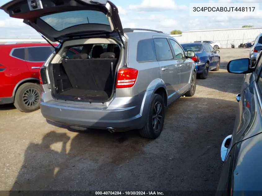 2018 Dodge Journey Se VIN: 3C4PDCAB0JT448117 Lot: 40704284