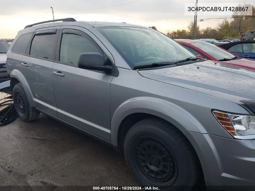 2018 Dodge Journey Se VIN: 3C4PDCAB9JT428867 Lot: 40705764