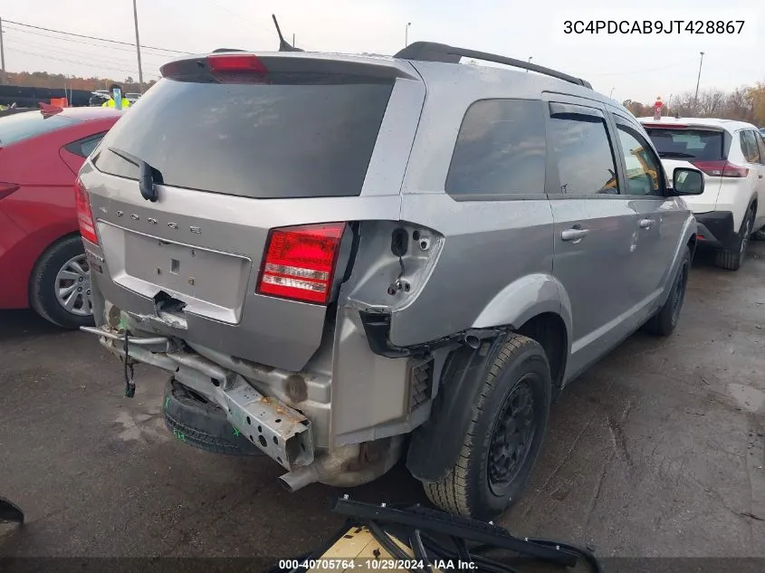 2018 Dodge Journey Se VIN: 3C4PDCAB9JT428867 Lot: 40705764