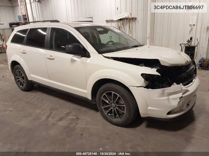 2018 Dodge Journey Se VIN: 3C4PDCAB6JT506697 Lot: 40725145