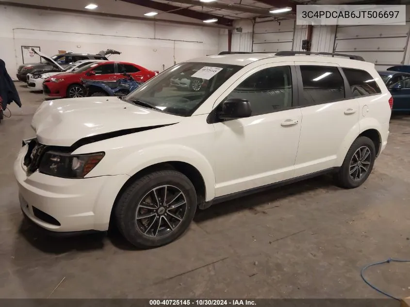 2018 Dodge Journey Se VIN: 3C4PDCAB6JT506697 Lot: 40725145