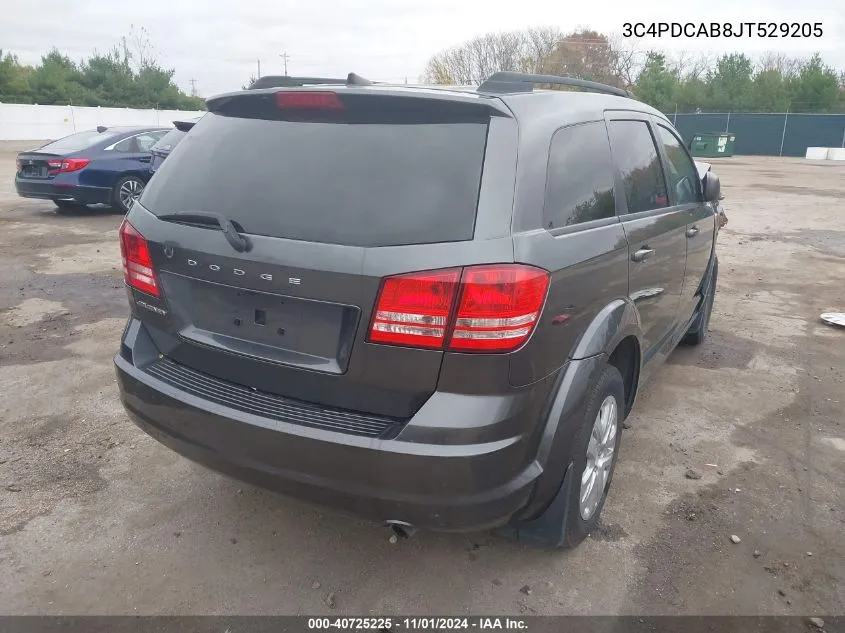 2018 Dodge Journey Se VIN: 3C4PDCAB8JT529205 Lot: 40725225