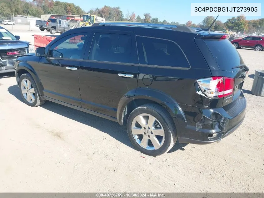 2018 Dodge Journey Sxt VIN: 3C4PDCBG1JT273905 Lot: 40726759