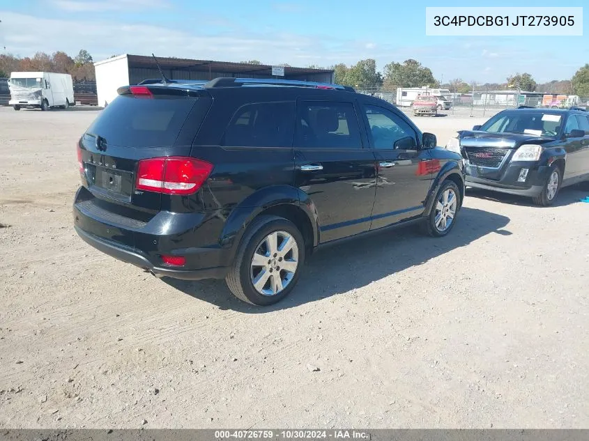 2018 Dodge Journey Sxt VIN: 3C4PDCBG1JT273905 Lot: 40726759