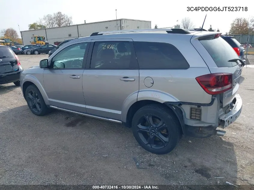 2018 Dodge Journey Crossroad Awd VIN: 3C4PDDGG6JT523718 Lot: 40732416