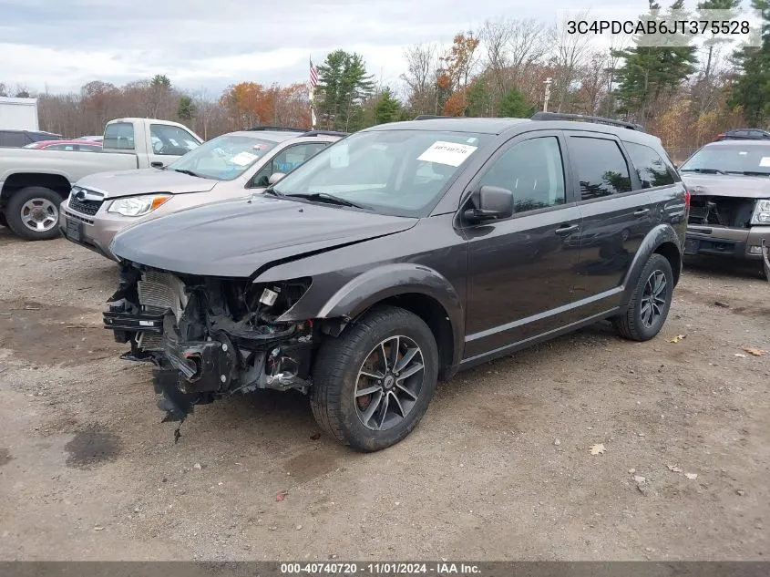 2018 Dodge Journey Se VIN: 3C4PDCAB6JT375528 Lot: 40740720