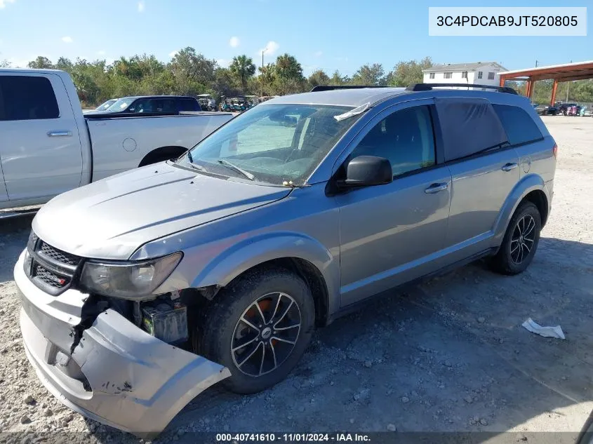 2018 Dodge Journey Se VIN: 3C4PDCAB9JT520805 Lot: 40741610