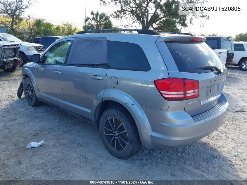 2018 Dodge Journey Se VIN: 3C4PDCAB9JT520805 Lot: 40741610