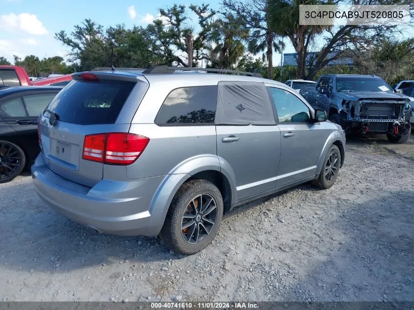 2018 Dodge Journey Se VIN: 3C4PDCAB9JT520805 Lot: 40741610