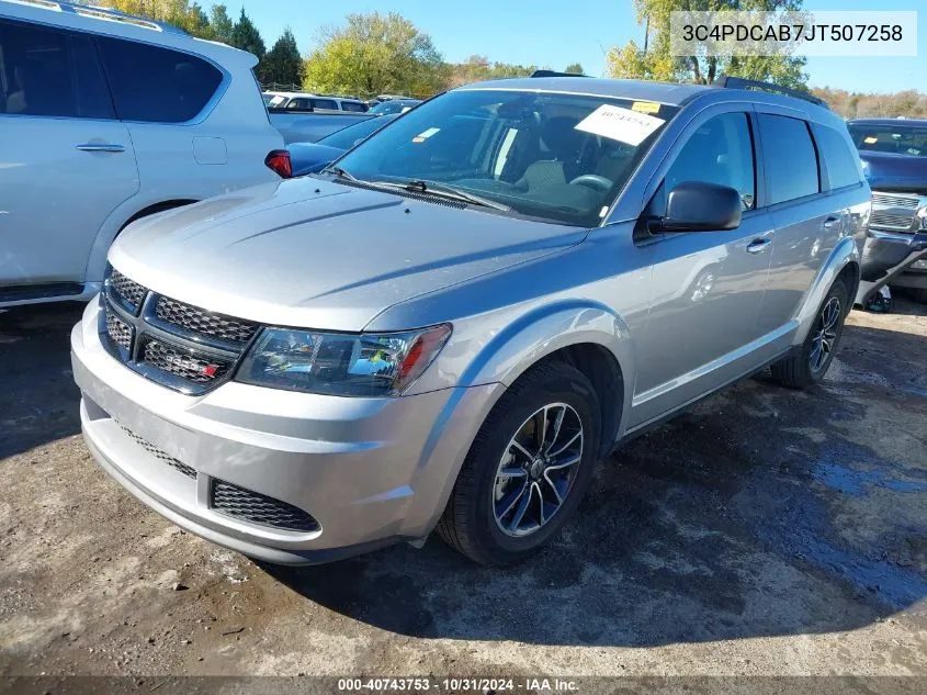 2018 Dodge Journey Se VIN: 3C4PDCAB7JT507258 Lot: 40743753