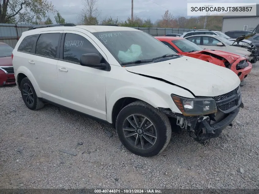 2018 Dodge Journey Se VIN: 3C4PDCAB9JT363857 Lot: 40744371