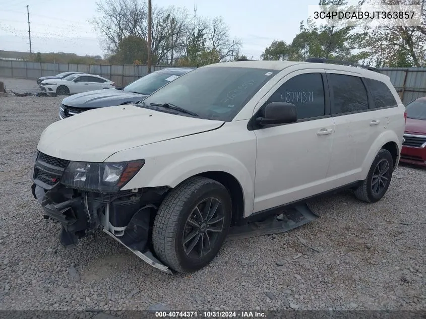 2018 Dodge Journey Se VIN: 3C4PDCAB9JT363857 Lot: 40744371