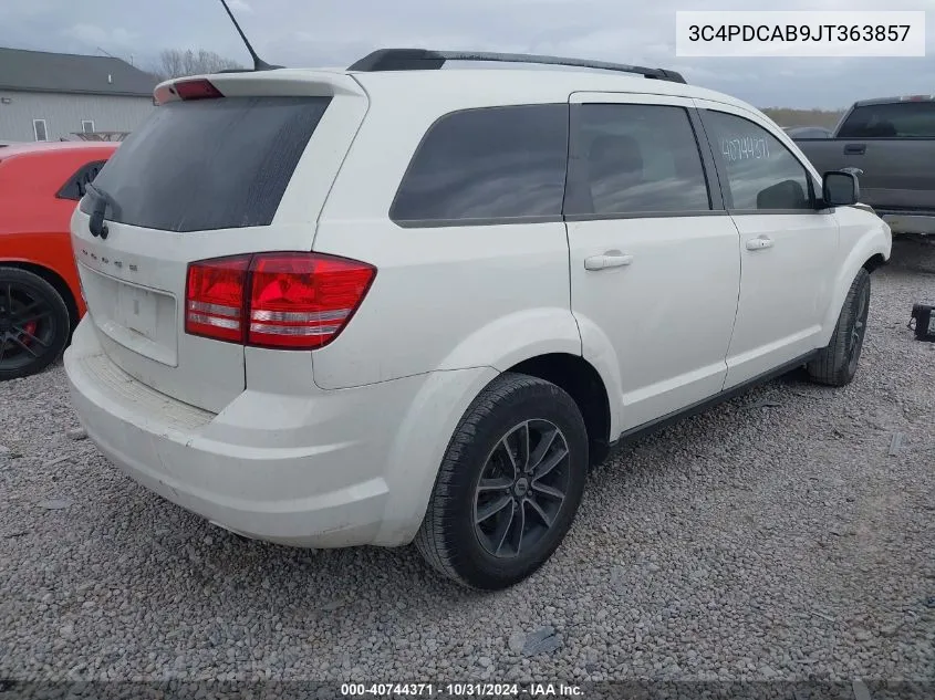 2018 Dodge Journey Se VIN: 3C4PDCAB9JT363857 Lot: 40744371