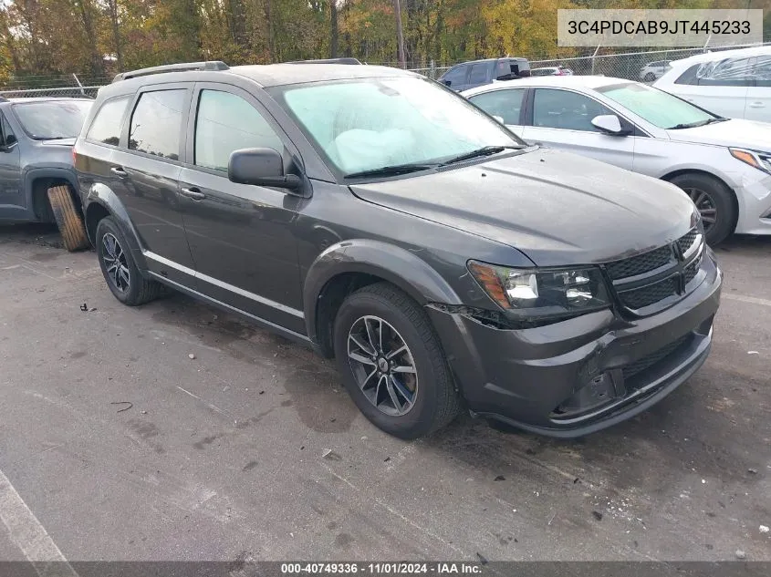 2018 Dodge Journey Se VIN: 3C4PDCAB9JT445233 Lot: 40749336