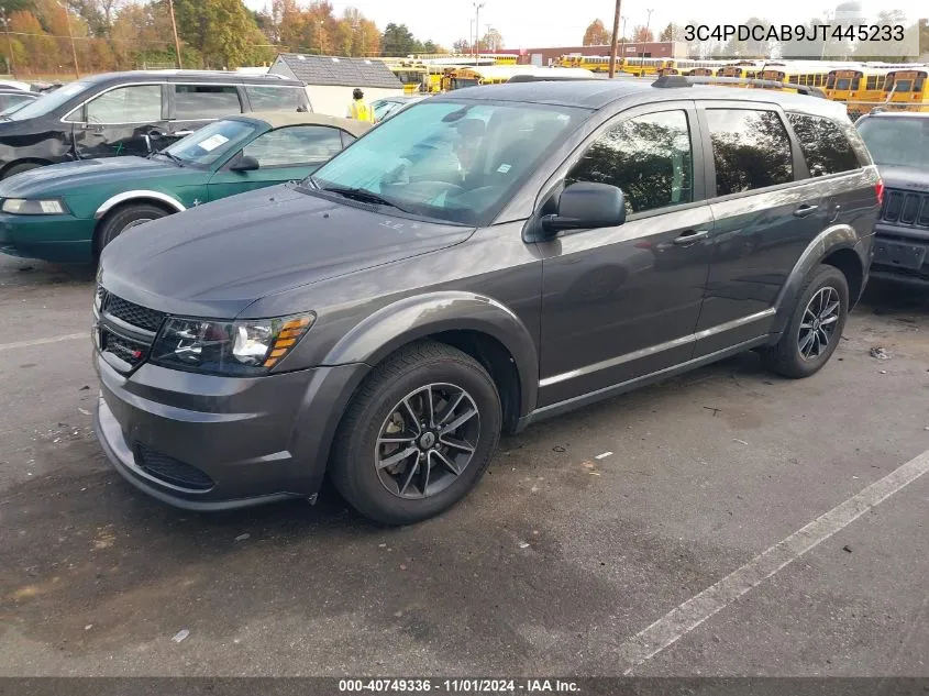 2018 Dodge Journey Se VIN: 3C4PDCAB9JT445233 Lot: 40749336