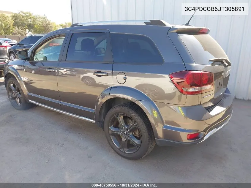 2018 Dodge Journey Crossroad VIN: 3C4PDCGB6JT305891 Lot: 40750556