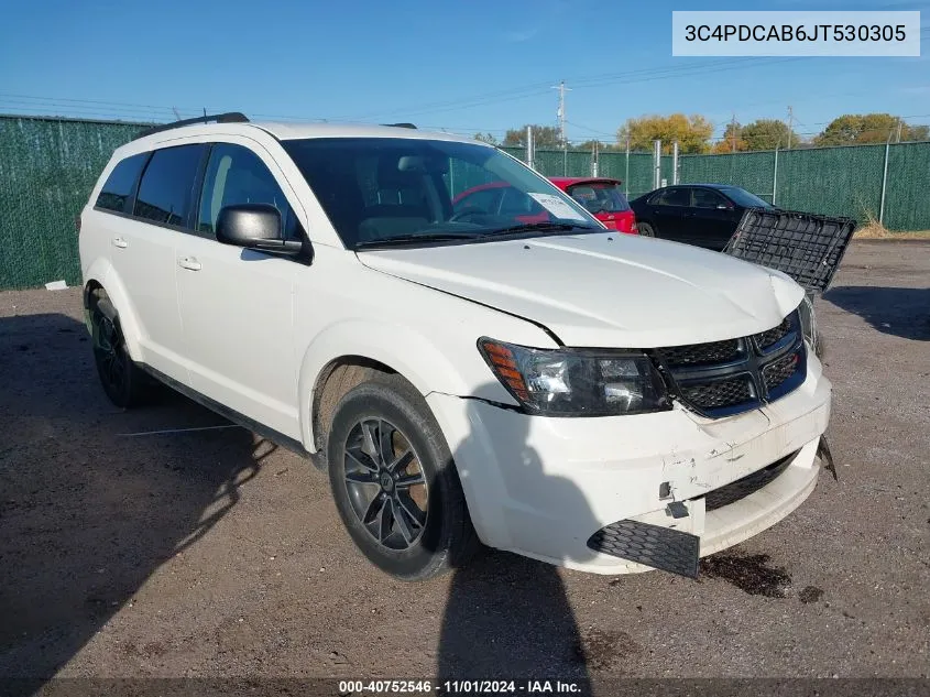 2018 Dodge Journey Se VIN: 3C4PDCAB6JT530305 Lot: 40752546