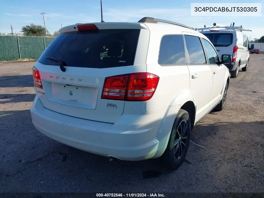 2018 Dodge Journey Se VIN: 3C4PDCAB6JT530305 Lot: 40752546