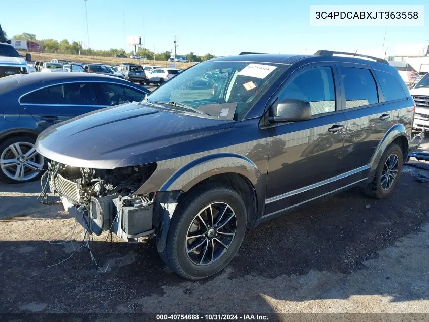 2018 Dodge Journey Se VIN: 3C4PDCABXJT363558 Lot: 40754668