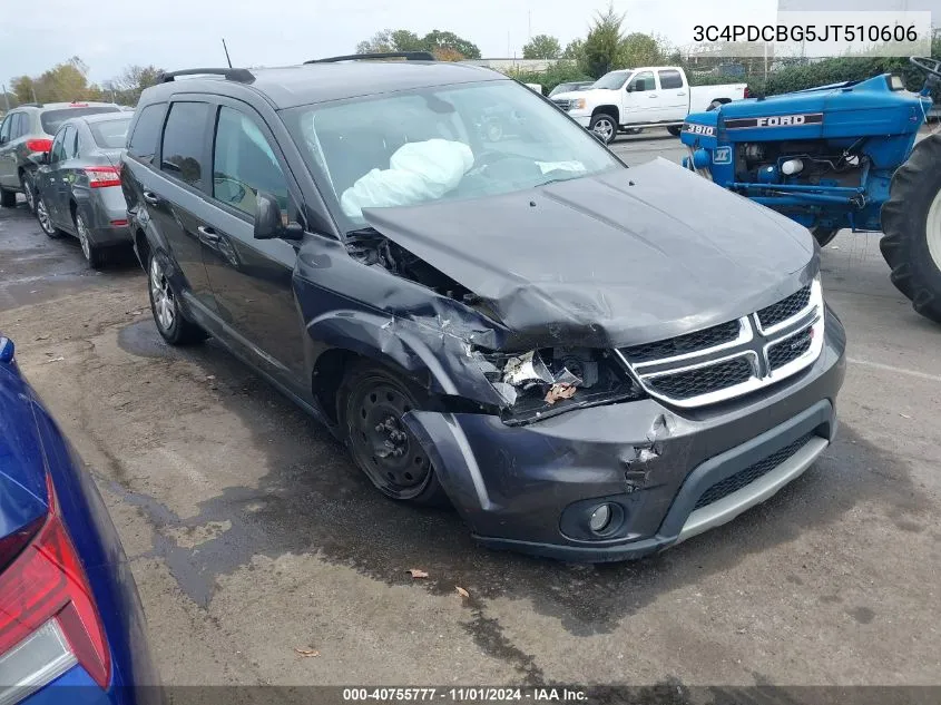 2018 Dodge Journey Sxt VIN: 3C4PDCBG5JT510606 Lot: 40755777