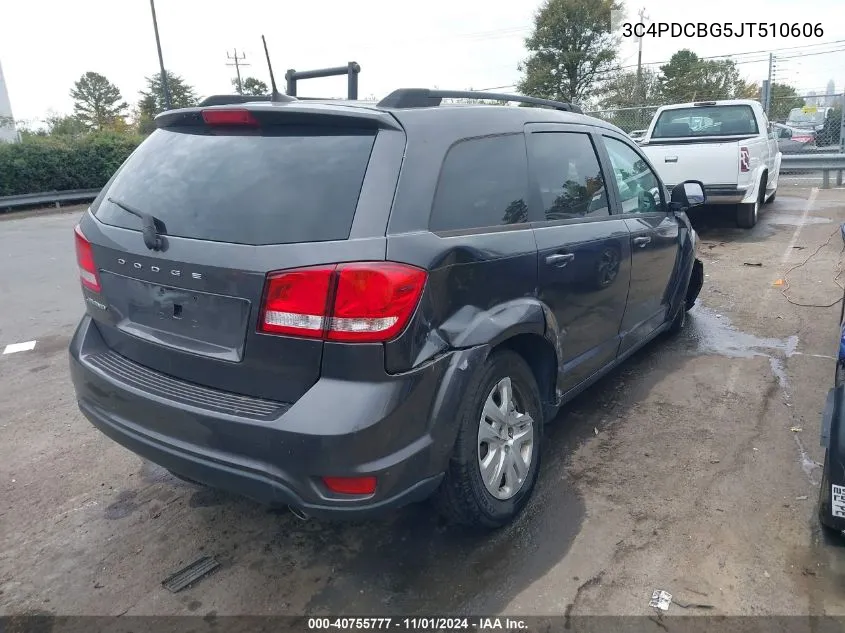 2018 Dodge Journey Sxt VIN: 3C4PDCBG5JT510606 Lot: 40755777