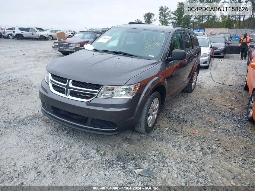 2018 Dodge Journey Se VIN: 3C4PDCAB6JT158626 Lot: 40764900