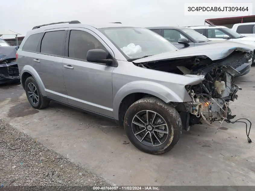 2018 Dodge Journey Se VIN: 3C4PDCAB6JT309464 Lot: 40766057