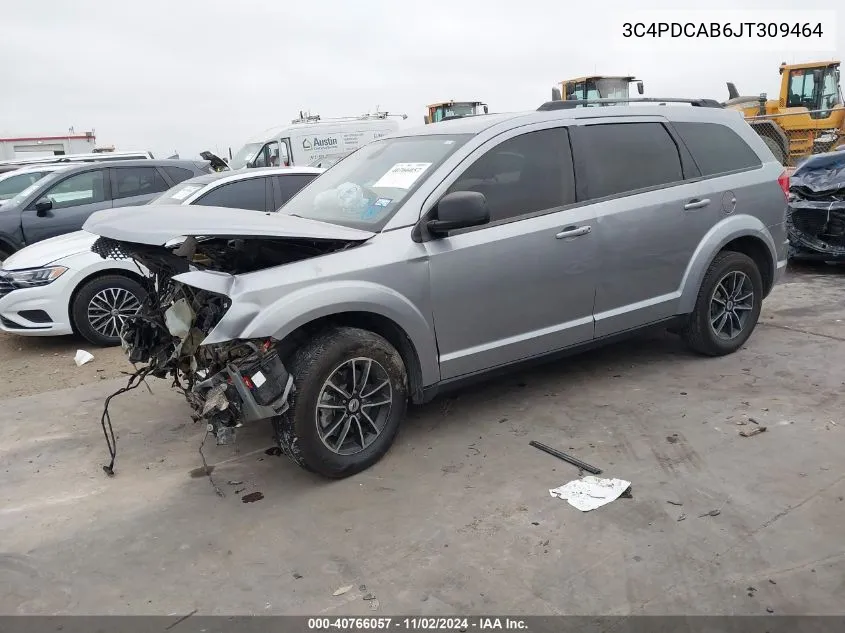 2018 Dodge Journey Se VIN: 3C4PDCAB6JT309464 Lot: 40766057