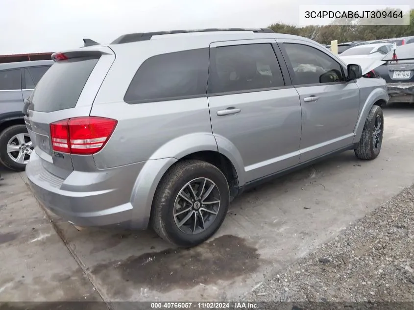 2018 Dodge Journey Se VIN: 3C4PDCAB6JT309464 Lot: 40766057