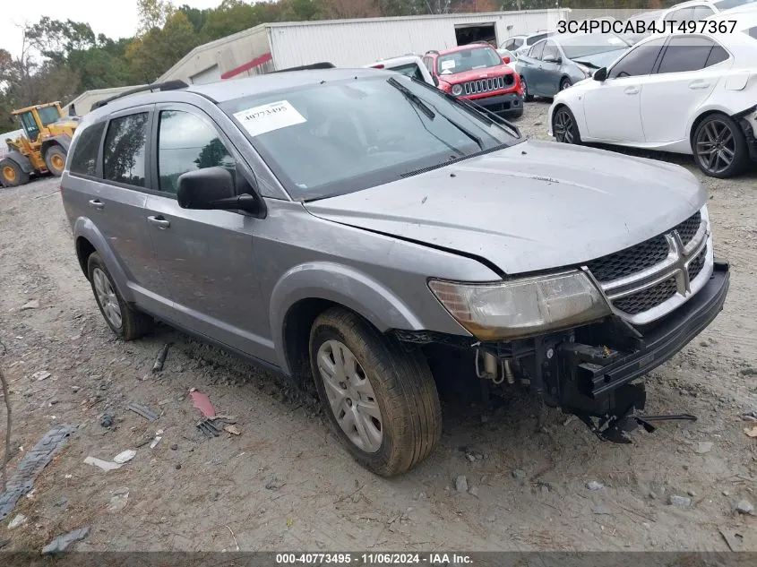 2018 Dodge Journey Se VIN: 3C4PDCAB4JT497367 Lot: 40773495