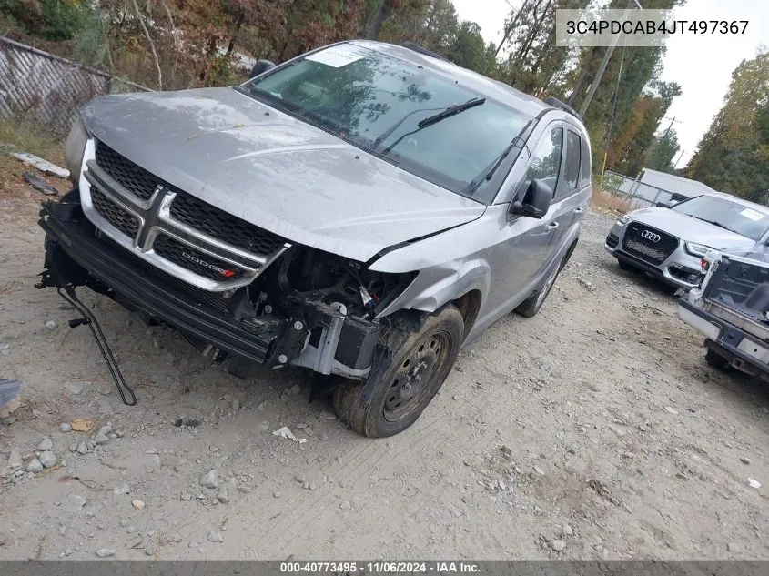 2018 Dodge Journey Se VIN: 3C4PDCAB4JT497367 Lot: 40773495