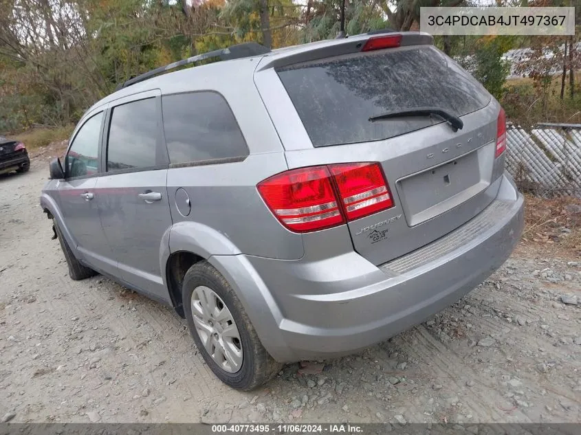 2018 Dodge Journey Se VIN: 3C4PDCAB4JT497367 Lot: 40773495