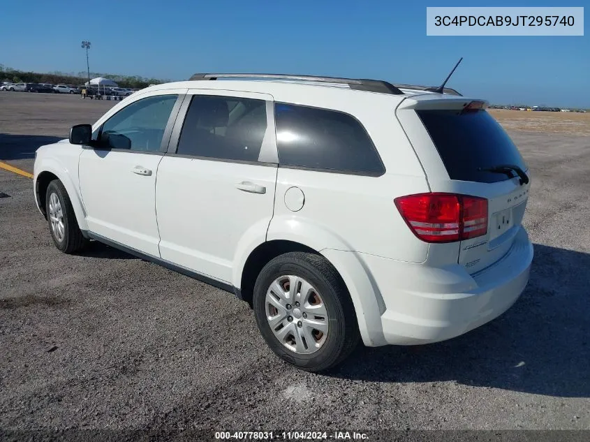 2018 Dodge Journey Se VIN: 3C4PDCAB9JT295740 Lot: 40778031