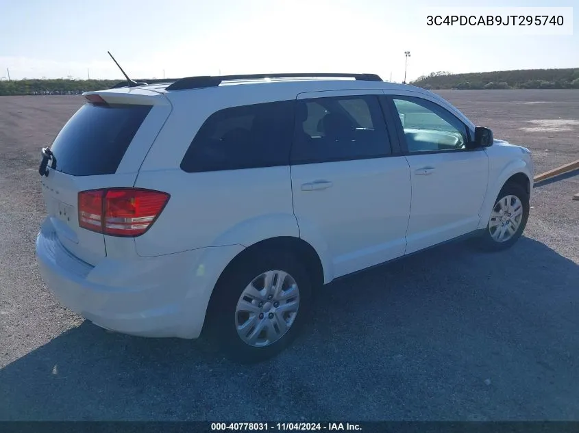 2018 Dodge Journey Se VIN: 3C4PDCAB9JT295740 Lot: 40778031