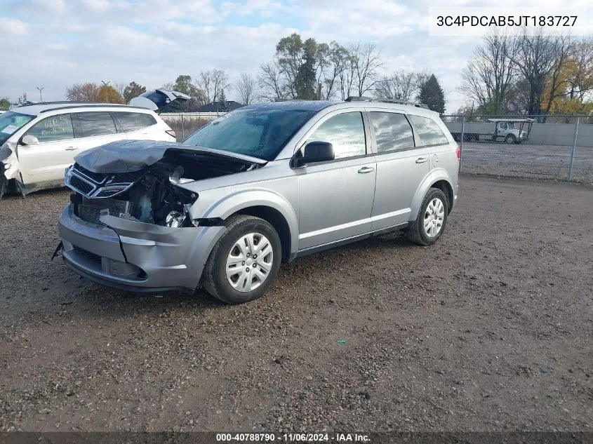 2018 Dodge Journey Se VIN: 3C4PDCAB5JT183727 Lot: 40788790