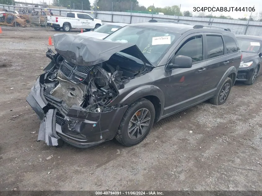 2018 Dodge Journey Se VIN: 3C4PDCAB8JT444106 Lot: 40794091